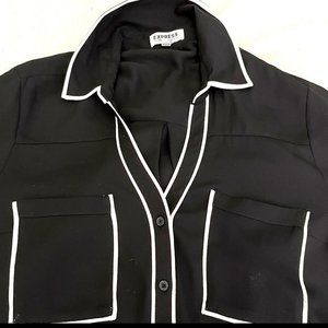 3/$20 🍒 Express Portofino Shirt - Black and white